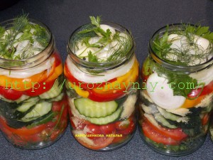 Салат из овощей в желе