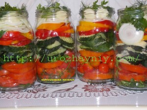 Салат из овощей в желе