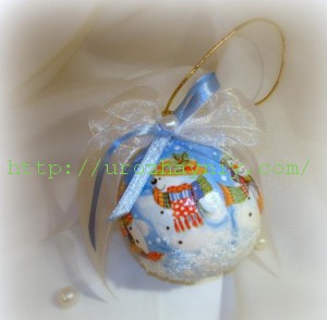 Декупаж елочного шара своими руками. Мастер-класс Елены Сухотиной