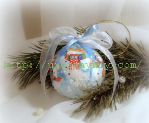 Декупаж елочного шара своими руками. Мастер-класс Елены Сухотиной