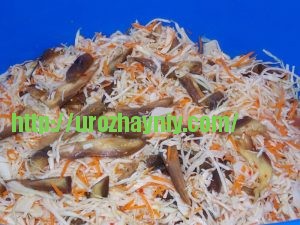 Маринованный салат с капустой и баклажанами. Погашовый рецепт Натальи Карпушенковой